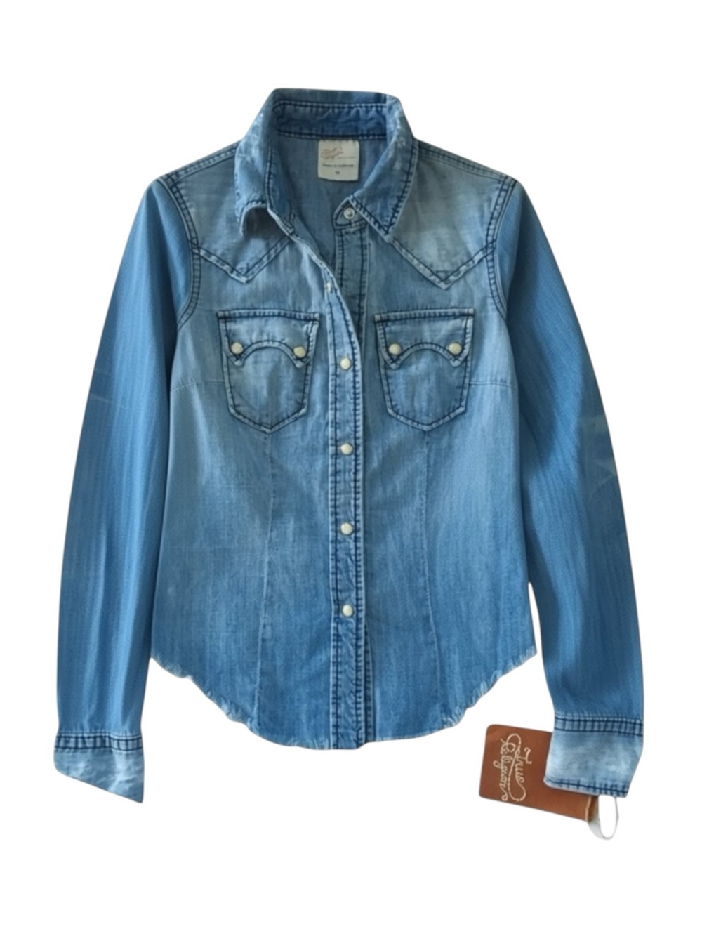 new True Religion ʊ Lucy Denim Button Down Western Inspired Shirt ʊ Sundance XS - Picture 13 of 16